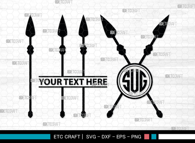 Spear Monogram, Weapon Silhouette, Spear SVG, Pike Weapon Svg, Sparta Svg, Sword Svg, Spear Trident Svg, Poseidon Svg, SB00032 SVG ETC Craft 