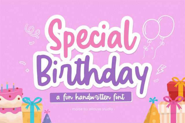 Special Birthday Font Allouse.Studio 