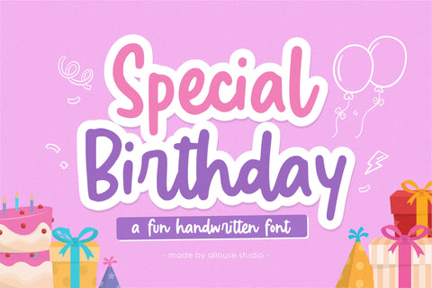 Special Birthday Font Allouse.Studio 