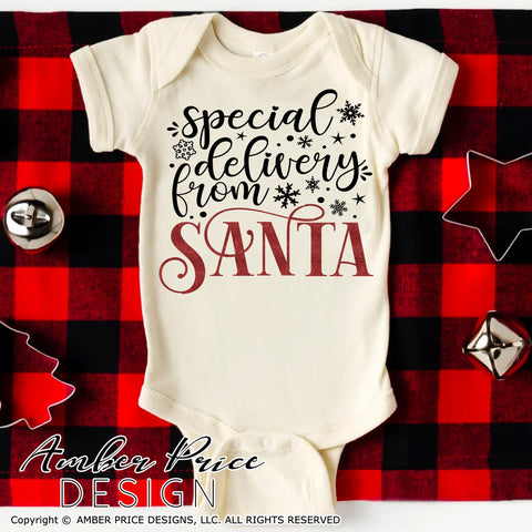 Special Delivery from Santa SVG | New Baby Christmas SVG PNG DXF | Cute Winter SVG | Santa Sack SVG | Santa Bag SVG SVG Amber Price Design 