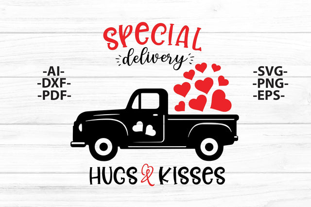 Special Delivery hugs and kisses | hugs and kisses svg | Valentine Truck Svg | Valentine day shirts | Love Svg | Valentine Cut files SVG 1uniqueminute 