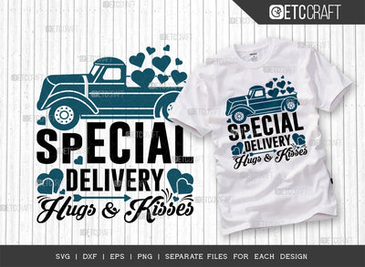 Special Delivery Hugs And Kisses SVG Cut File | Valentines Truck Svg | Heart Svg | Couple Lover Svg | Valentines day Svg | 14 February Svg | Valentine's Day Quote Design SVG ETC Craft 