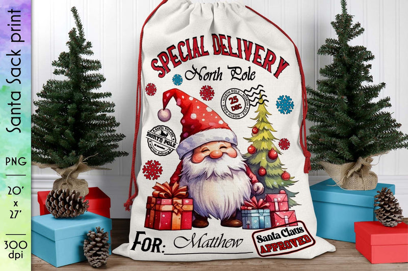 Special Delivery Santa Sack PNG Printable Sublimation Designs by Ira 
