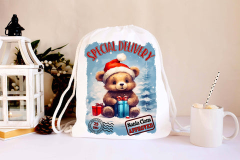 Special Delivery Santa Sack Sublimation Sublimation Designs by Ira 