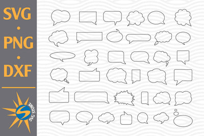 Speech Bubble Outline SVG, PNG, DXF Digital Files Include SVG SVGStoreShop 