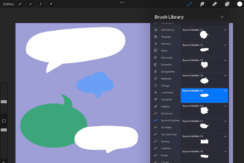 speech bubble brushes procreate