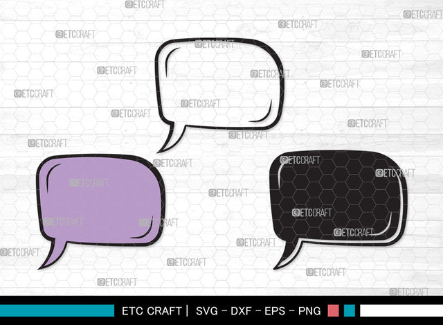 Speech Bubbles Clipart SVG Cut File | Talk Bubble Svg | Text Bubble Svg | Chat Bubbles Svg | Word Bubble SVG ETC Craft 