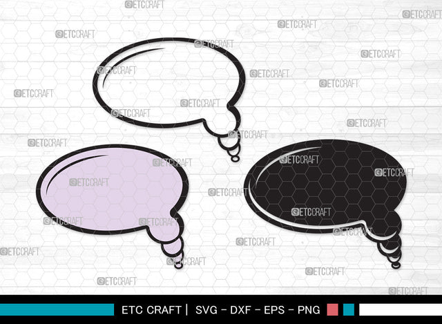 Speech Bubbles Clipart SVG Cut File | Talk Bubble Svg | Text Bubble Svg | Chat Bubbles Svg | Word Bubble SVG ETC Craft 