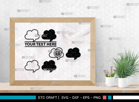 Speech Bubbles Monogram, Speech Bubbles Silhouette, Speech Bubbles SVG, Text Bubble Svg, Word Bubble Svg, Thought Bubbles Svg, Talk Bubble Svg, SB00446 SVG ETC Craft 