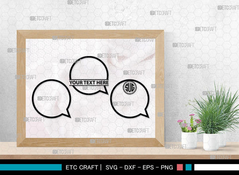 Speech Bubbles Monogram, Speech Bubbles Silhouette, Speech Bubbles SVG, Text Bubble Svg, Word Bubble Svg, Thought Bubbles Svg, Talk Bubble Svg, SB00446 SVG ETC Craft 