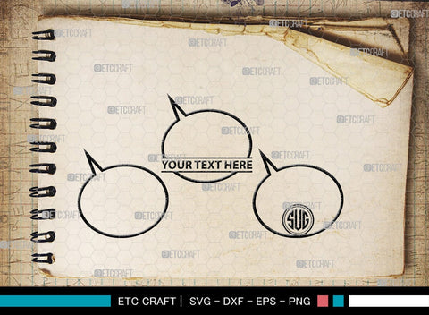 Speech Bubbles Monogram, Speech Bubbles Silhouette, Speech Bubbles SVG, Text Bubble Svg, Word Bubble Svg, Thought Bubbles Svg, Talk Bubble Svg, SB00446 SVG ETC Craft 