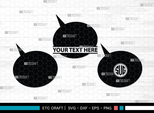 Speech Bubbles Monogram, Speech Bubbles Silhouette, Speech Bubbles SVG, Text Bubble Svg, Word Bubble Svg, Thought Bubbles Svg, Talk Bubble Svg, SB00446 SVG ETC Craft 