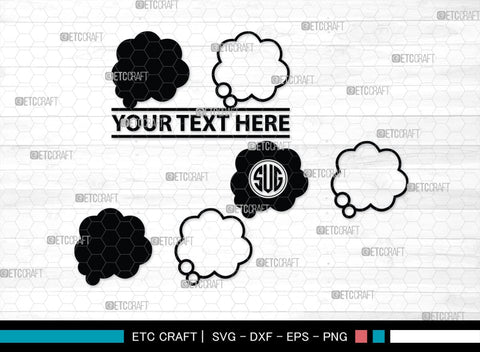 Speech Bubbles Monogram, Speech Bubbles Silhouette, Speech Bubbles SVG, Text Bubble Svg, Word Bubble Svg, Thought Bubbles Svg, Talk Bubble Svg, SB00446 SVG ETC Craft 