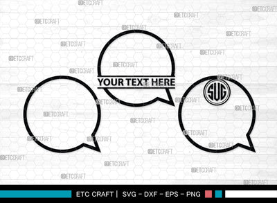 Speech Bubbles Monogram, Speech Bubbles Silhouette, Speech Bubbles SVG, Text Bubble Svg, Word Bubble Svg, Thought Bubbles Svg, Talk Bubble Svg, SB00446 SVG ETC Craft 
