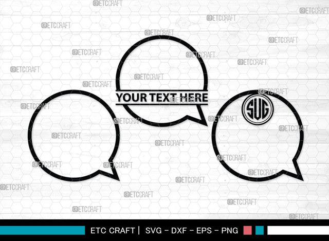 Speech Bubbles Monogram, Speech Bubbles Silhouette, Speech Bubbles SVG, Text Bubble Svg, Word Bubble Svg, Thought Bubbles Svg, Talk Bubble Svg, SB00446 SVG ETC Craft 