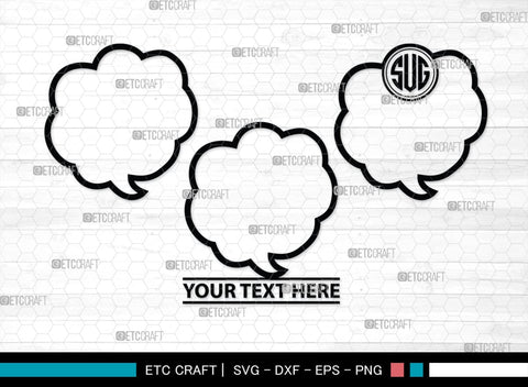 Speech Bubbles Monogram, Speech Bubbles Silhouette, Speech Bubbles SVG, Text Bubble Svg, Word Bubble Svg, Thought Bubbles Svg, Talk Bubble Svg, SB00446 SVG ETC Craft 