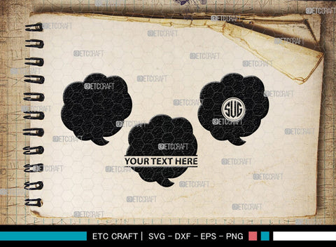Speech Bubbles Monogram, Speech Bubbles Silhouette, Speech Bubbles SVG, Text Bubble Svg, Word Bubble Svg, Thought Bubbles Svg, Talk Bubble Svg, SB00446 SVG ETC Craft 