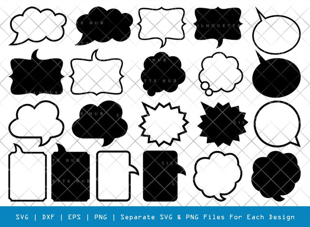 Speech Bubbles SVG Cut Files | Speech Bubbles Silhouette | Text Bubble Svg | Word Bubble Svg | Thought Bubbles Svg | Talk Bubble Svg | Graduate Bundle SVG ETC Craft 