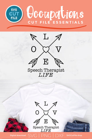 Speech therapist svg with heart and arrows SVG SVG Cut File 