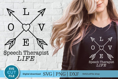 Speech therapist svg with heart and arrows SVG SVG Cut File 