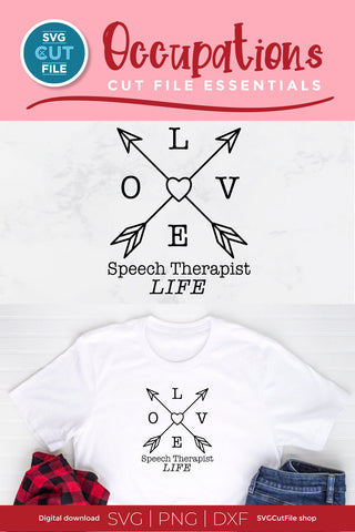 Speech therapist svg with heart and arrows SVG SVG Cut File 