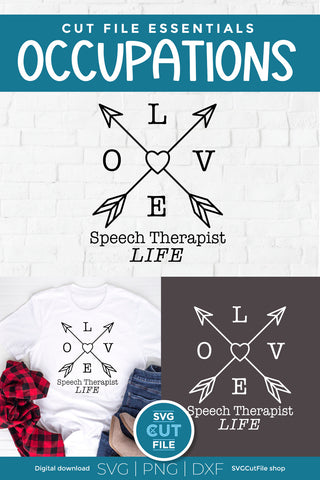 Speech therapist svg with heart and arrows SVG SVG Cut File 