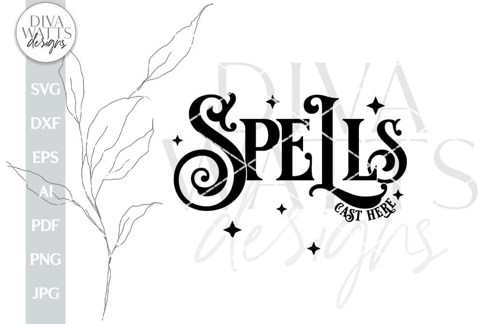 Spells Cast Here SVG Halloween Door Hanger Witch SVG Spells Design For ...