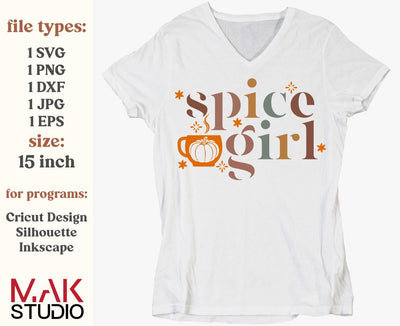 Spice girl svg, Fall svg, Spice girl shirt svg, Thanksgiving svg, Autumn svg, Retro fall svg, Funny fall svg, Pumpkin season svg, Halloween SVG MAKStudion 