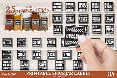 Spice Labels | Printable Sticker Bundle Sublimation Petunia Digital Design 