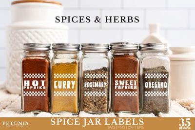 Spice Labels SVG Bundle | Retro Spice Labels SVG SVG Petunia Digital Design 