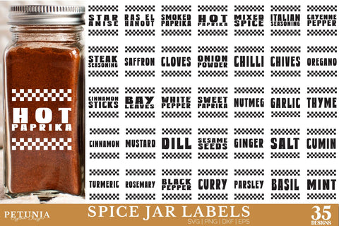 Spice Labels SVG Bundle | Retro Spice Labels SVG SVG Petunia Digital Design 