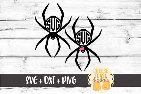 Spider Monogram Set - Halloween SVG PNG DXF Cut Files SVG Cheese Toast Digitals 