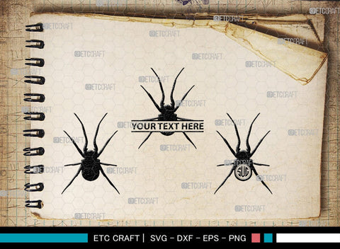 Spider Monogram, Spider Silhouette, Spider SVG, Arachnid Svg, Spider Web Svg, Cobweb Svg, Spooky Spider Svg, SB00323 SVG ETC Craft 