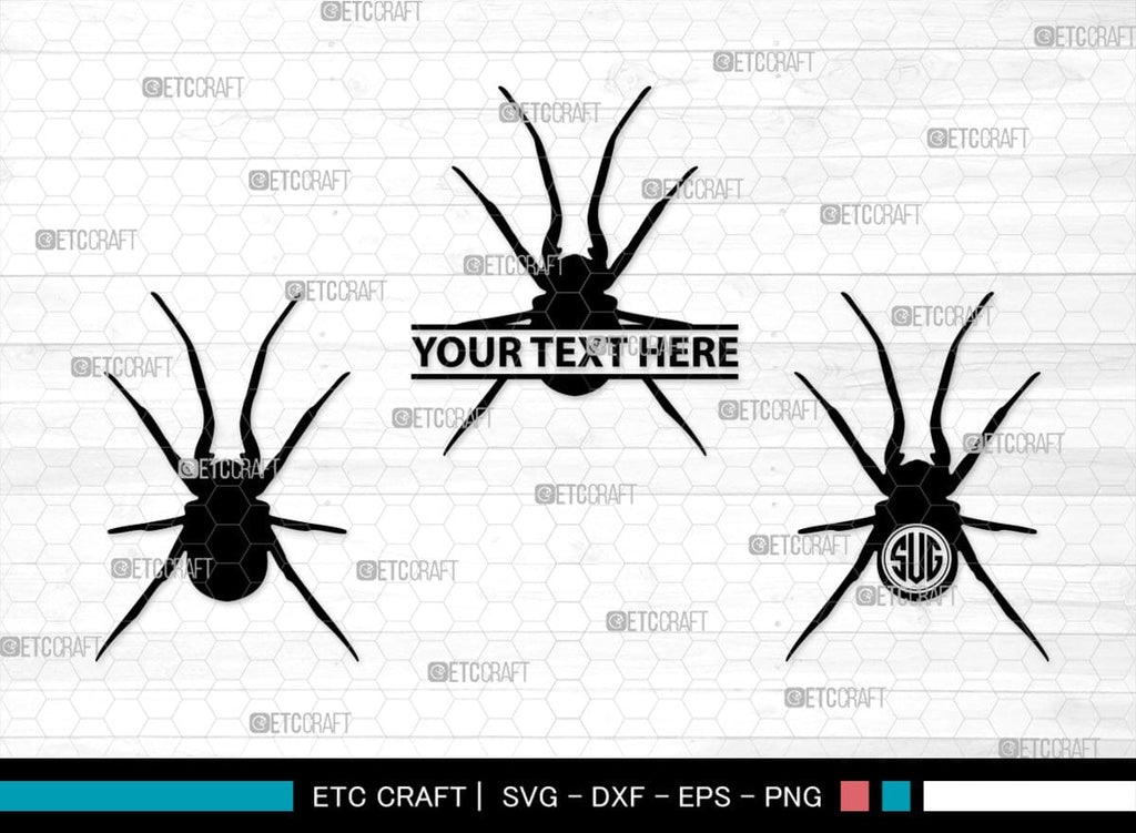 Spider Monogram, Spider Silhouette, Spider SVG, Arachnid Svg, Spider ...