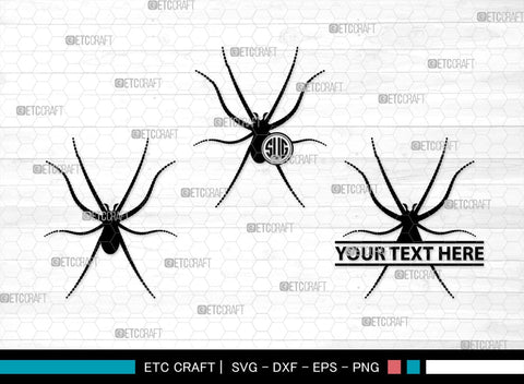 Spider Monogram, Spider Silhouette, Spider SVG, Arachnid Svg, Spider ...