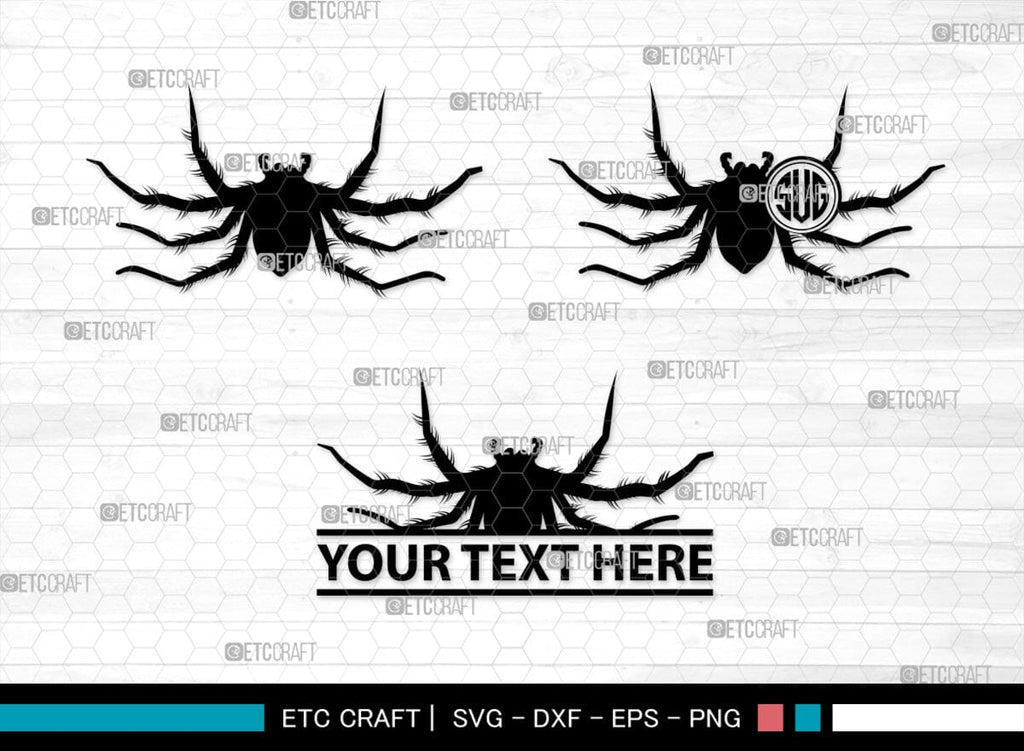 Spider Monogram, Spider Silhouette, Spider SVG, Arachnid Svg, Spider ...