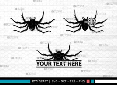 Spider Monogram, Spider Silhouette, Spider SVG, Arachnid Svg, Spider Web Svg, Cobweb Svg, Spooky Spider Svg, SB00323 SVG ETC Craft 