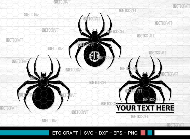 Spider Monogram, Spider Silhouette, Spider SVG, Arachnid Svg, Spider Web Svg, Cobweb Svg, Spooky Spider Svg, SB00323 SVG ETC Craft 