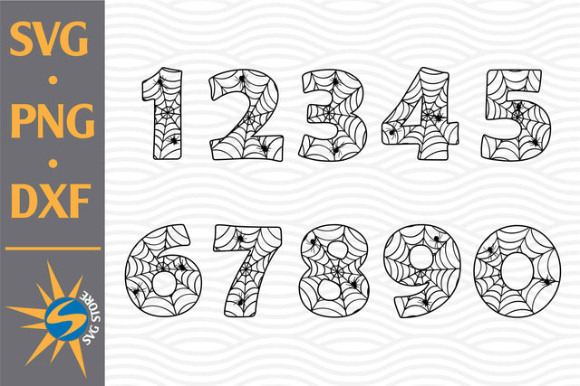 Spider Numbers SVG, PNG, DXF Digital Files Include SVG SVGStoreShop 