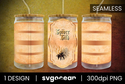 Spider Silk Can Glass PNG Sublimation SvgOcean 