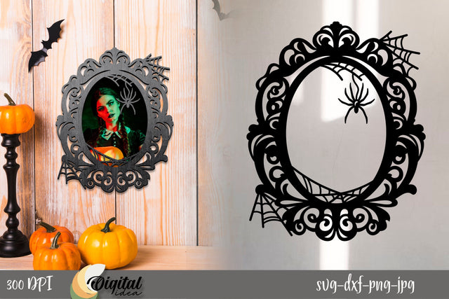 Spider SVG. Halloween vintage mirror SVG. Happy Halloween SVG SVG Evgenyia Guschina 