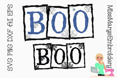 Spider Web Boo SVG MissMarysEmbroidery 