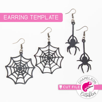 Spider Web - Earring Template - SVG PNG DXF EPS SVG Chameleon Cuttables 