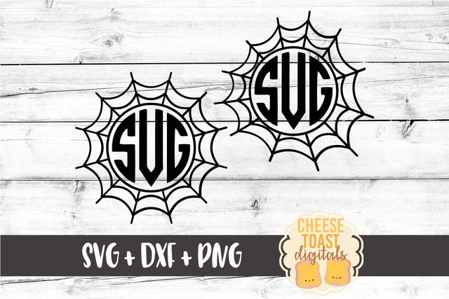 Spider Web Monogram Set - Halloween SVG PNG DXF Cut Files SVG Cheese Toast Digitals 