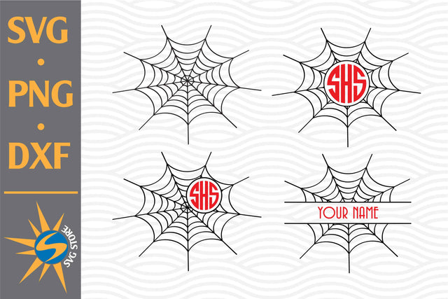 Spider Web Monogram SVG, PNG, DXF Digital Files Include SVG SVGStoreShop 