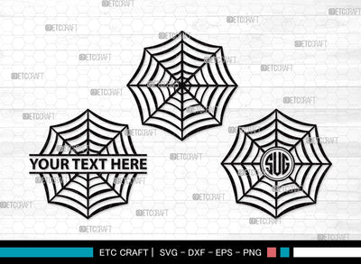 Spider Web Monogram SVG | Spider Svg | Cobweb Svg | Halloween Spider Svg | Spider Web Bundle | Spider Web Clipart SVG ETC Craft 