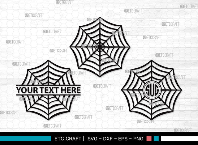 Spider Web Monogram SVG | Spider Svg | Cobweb Svg | Halloween Spider Svg | Spider Web Bundle | Spider Web Clipart SVG ETC Craft 