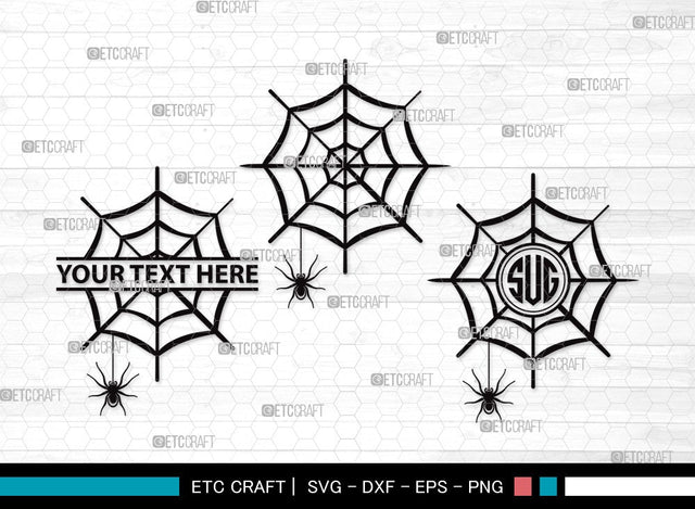 Spider Web Monogram SVG | Spider Svg | Cobweb Svg | Halloween Spider Svg | Spider Web Bundle | Spider Web Clipart SVG ETC Craft 