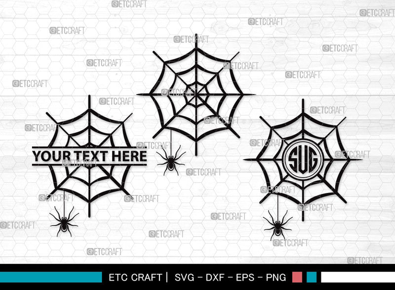 Spider Web Monogram SVG | Spider Svg | Cobweb Svg | Halloween Spider Svg | Spider Web Bundle | Spider Web Clipart SVG ETC Craft 