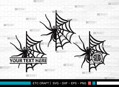 Spider Web Monogram SVG | Spider Svg | Cobweb Svg | Halloween Spider Svg | Spider Web Bundle | Spider Web Clipart SVG ETC Craft 